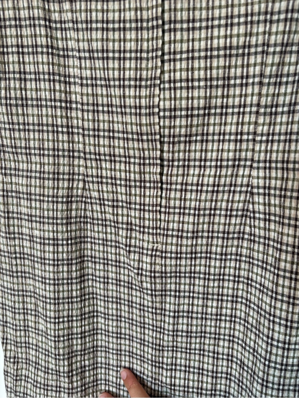 Vintage Scarlet Cotton Checkered Square Neck Dress - Picture 8 of 12